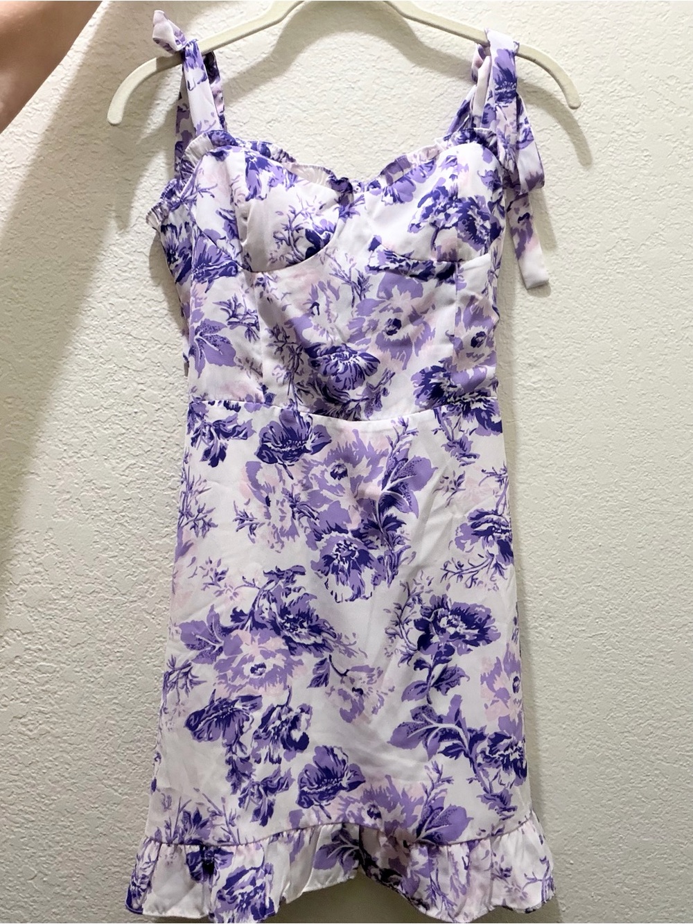 Purple & White Floral Mini Dress